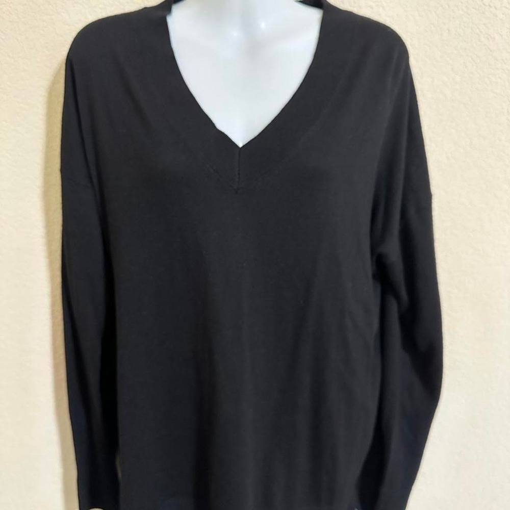 Women's Sweater M Black Long Sleeve Relaxed Fit Classic Baggy Casual Fall Winter